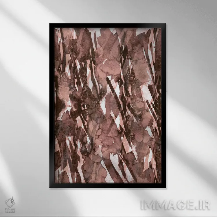 تابلو انتزاعی دسته گل زمستانی ۵ اثر جولیا دی سانو - نمای قابدار مشکی