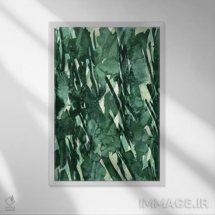 تابلو انتزاعی دسته گل زمستانی ۳ اثر جولیا دی سانو - نمای قابدار سفید