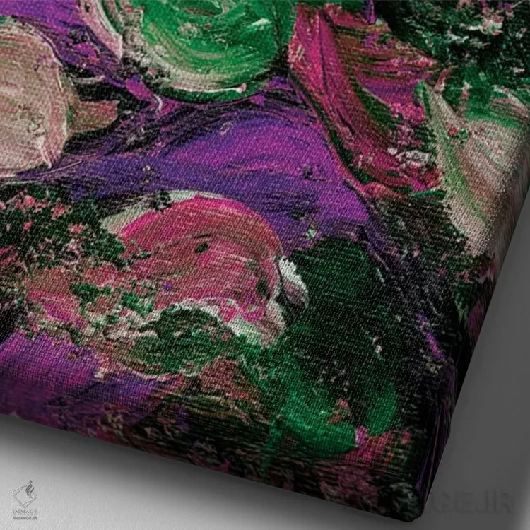 تابلو انتزاعی شکوفایی زیبا ششم اثر جولیا دی سانو - نمای نزدیک بافت بوم