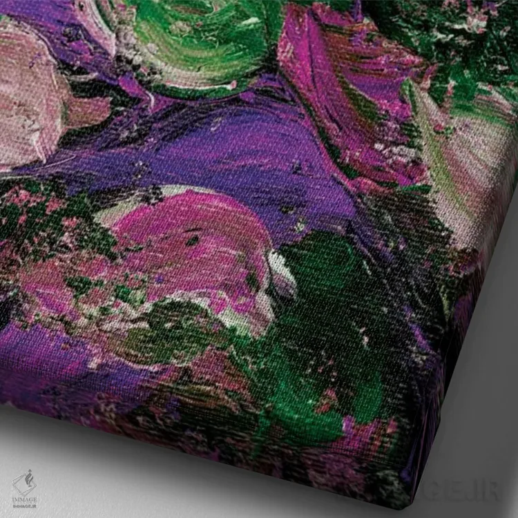 تابلو انتزاعی شکوفایی زیبا چهارم اثر جولیا دی سانو - نمای نزدیک بافت بوم