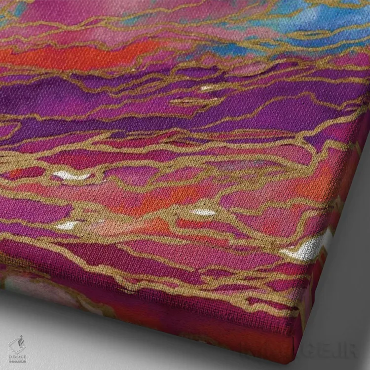 تابلو انتزاعی جادوی عقیق اثر جولیا دی سانو - نمای نزدیک بافت بوم