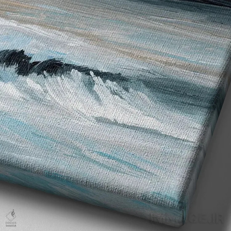 تابلو انتزاعی بادهای مساعد و دریاهای همراه اول اثر جولیا دی سانو - نمای نزدیک بافت بوم