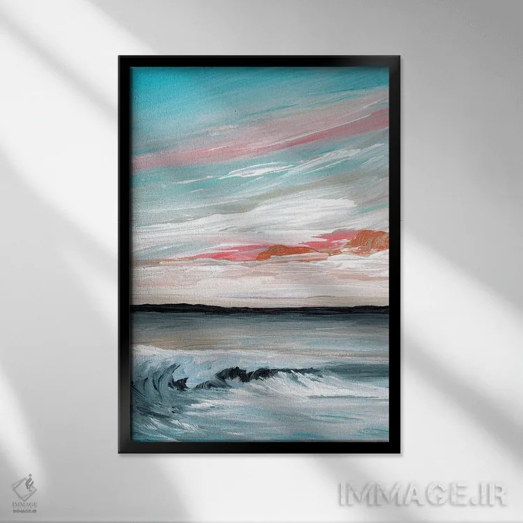 تابلو انتزاعی بادهای مساعد و دریاهای همراه اول اثر جولیا دی سانو - نمای قابدار مشکی