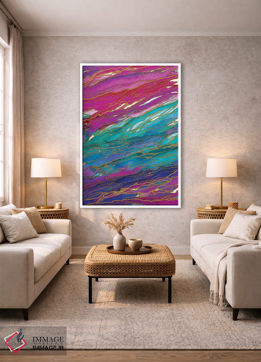 تابلو انتزاعی جادوی عقیق اثر جولیا دی سانو - D1W