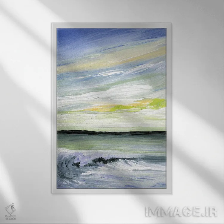 تابلو انتزاعی بادهای مساعد و دریاهای همراه دوم اثر جولیا دی سانو - نمای قابدار سفید