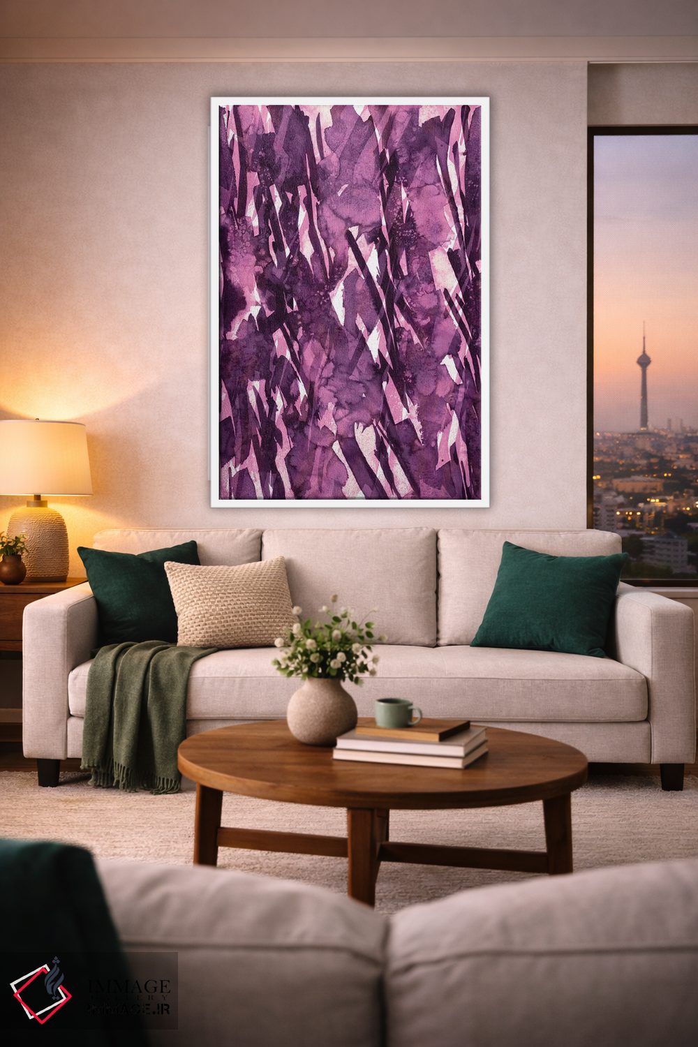 تابلو انتزاعی دسته گل زمستانی ۴ اثر جولیا دی سانو - D1W