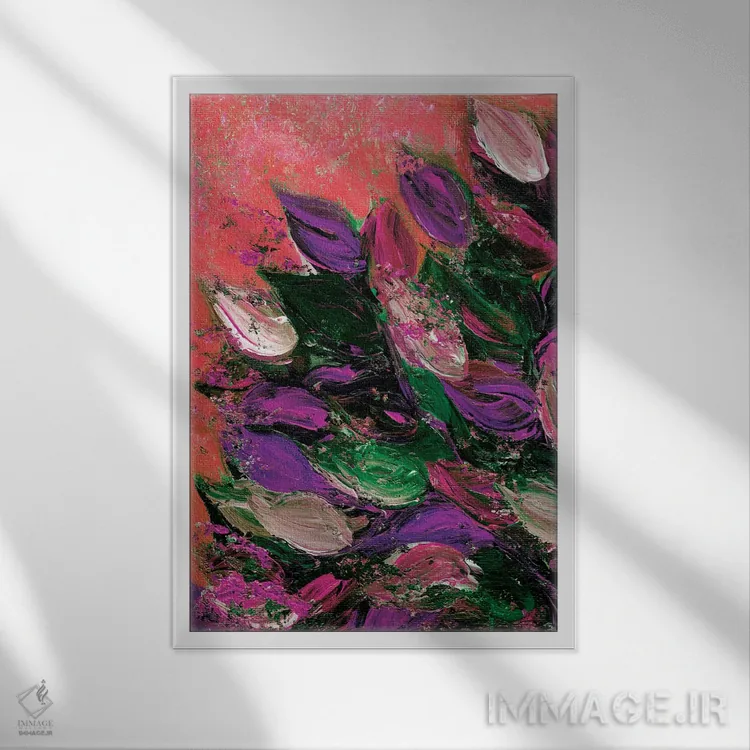 تابلو انتزاعی شکوفایی زیبا ششم اثر جولیا دی سانو - نمای قابدار سفید