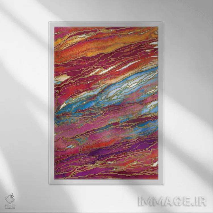 تابلو انتزاعی جادوی عقیق اثر جولیا دی سانو - نمای قابدار سفید