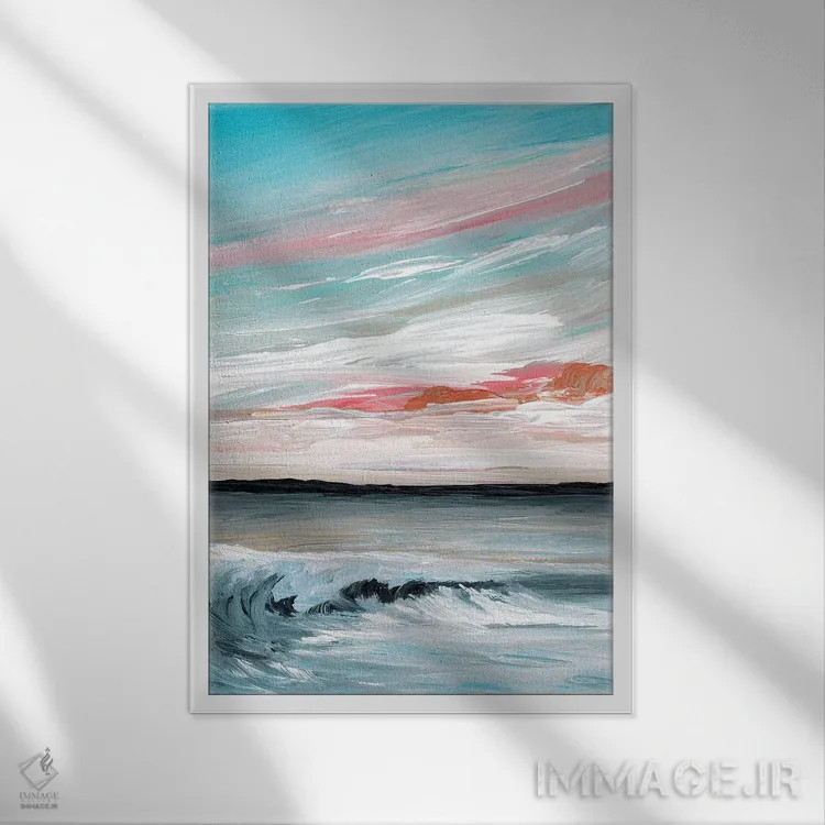 تابلو انتزاعی بادهای مساعد و دریاهای همراه اول اثر جولیا دی سانو - نمای قابدار سفید