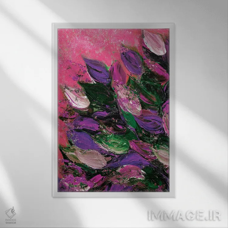 تابلو انتزاعی شکوفایی زیبا چهارم اثر جولیا دی سانو - نمای قابدار سفید