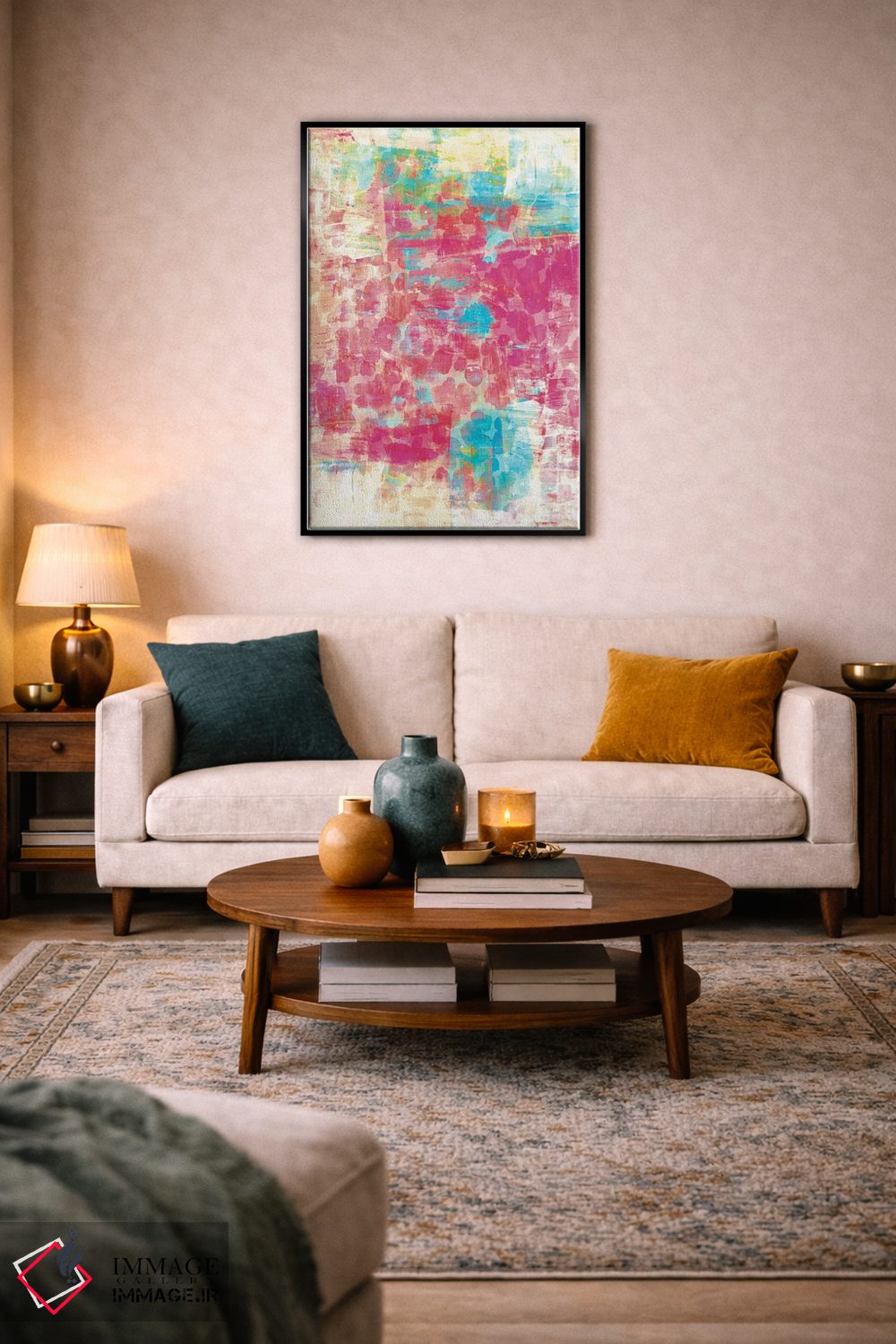 تابلو انتزاعی جنگل پاستلی ۴ اثر جولیا دی سانو - D4B