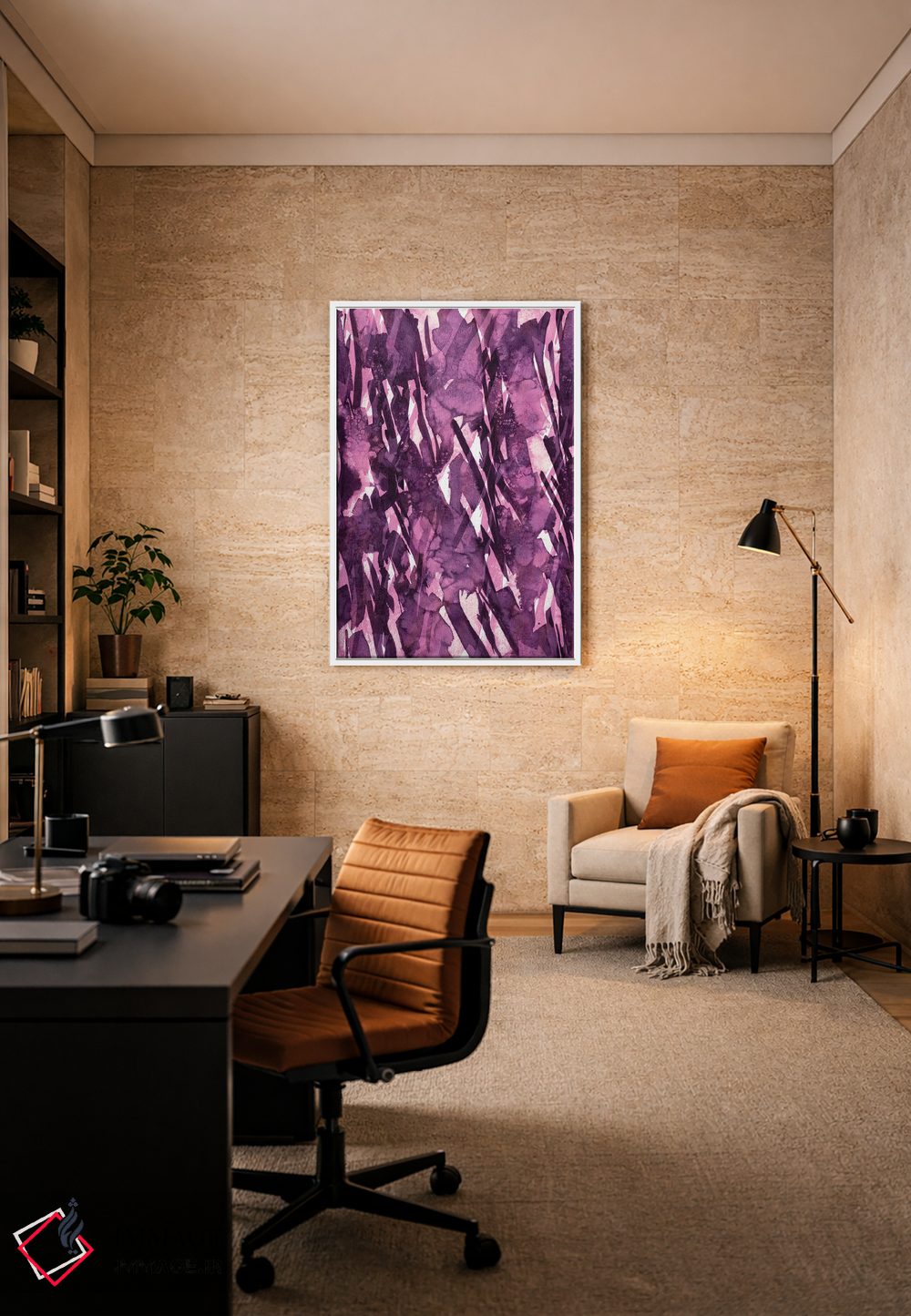 تابلو انتزاعی دسته گل زمستانی ۴ اثر جولیا دی سانو - D6W