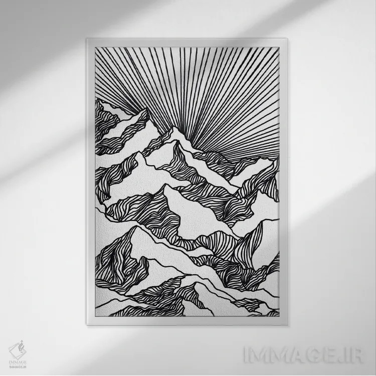 تابلو مینیمال هدف بلند I اثر جولیا دی سانو - نمای قابدار سفید