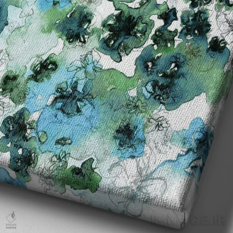 تابلو انتزاعی جریان گل های وحشی II اثر جولیا دی سانو - نمای نزدیک بافت بوم