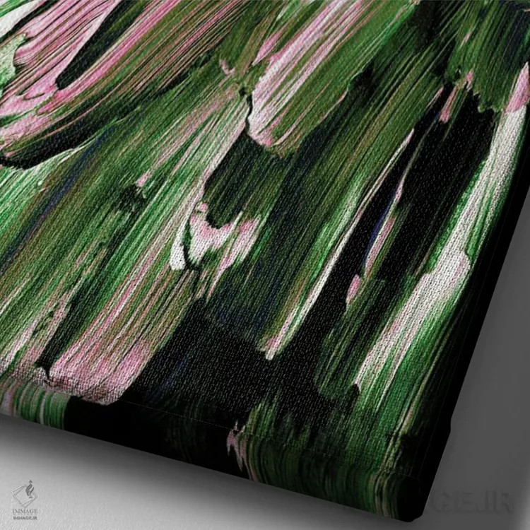 تابلو انتزاعی انفجار گیاهی VI اثر جولیا دی سانو - نمای نزدیک بافت بوم