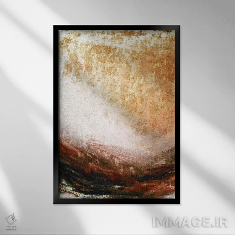 تابلو انتزاعی آفرینش I اثر جولیا دی سانو - نمای قابدار مشکی