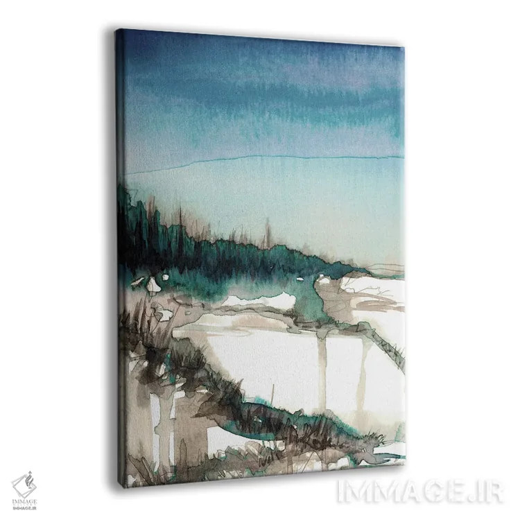 تابلو انتزاعی خط ساحلی I سبز آبی اثر جولیا دی سانو - نمای پرسپکتیو محصول