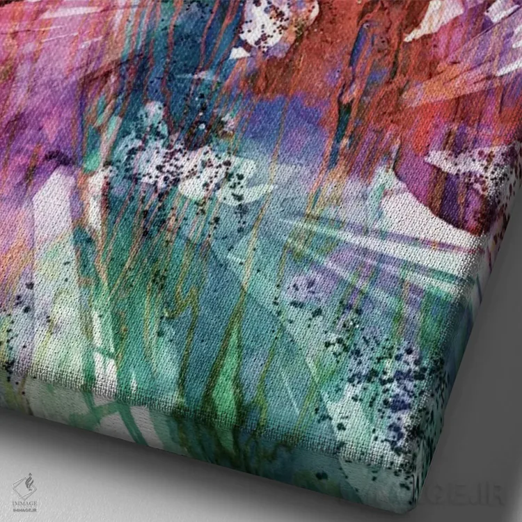 تابلو انتزاعی Fashion Frenzy,پرندگان شکارچی، تب مد اثر جولیا دی سانو - نمای نزدیک بافت بوم