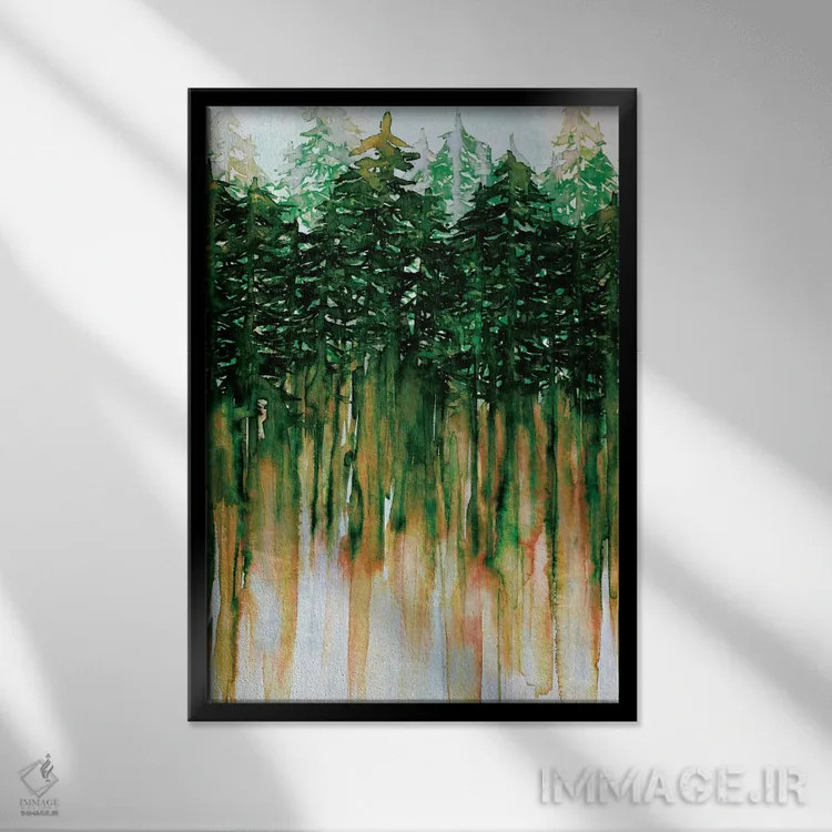 تابلو انتزاعی حال وهوای شمال غربی IV اثر جولیا دی سانو - نمای قابدار مشکی