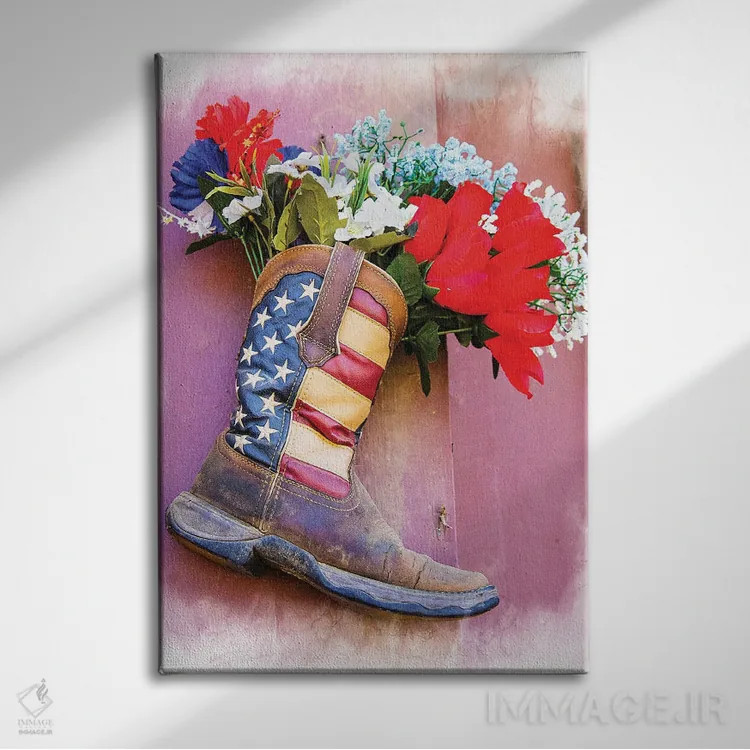 تابلو دکوراتیو چکمه اثر جری کوارت - نمای روبهرو روی دیوار