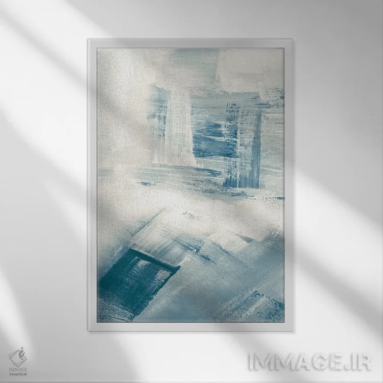 تابلو انتزاعی وزش باد II اثر جودیت شاپیرو - نمای قابدار سفید