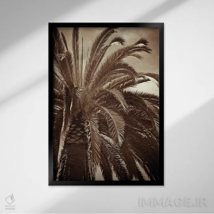 تابلو دکوراتیو نخل نجواگر اثر جنیفر بروسار - نمای قابدار مشکی
