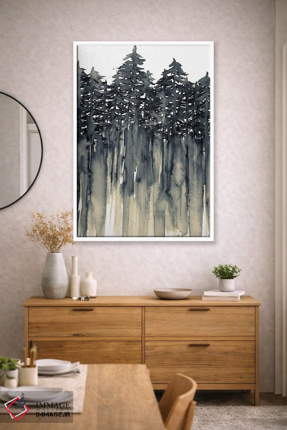 تابلو انتزاعی جنگل در میان درختان اثر جولیا دی سانو - D1W