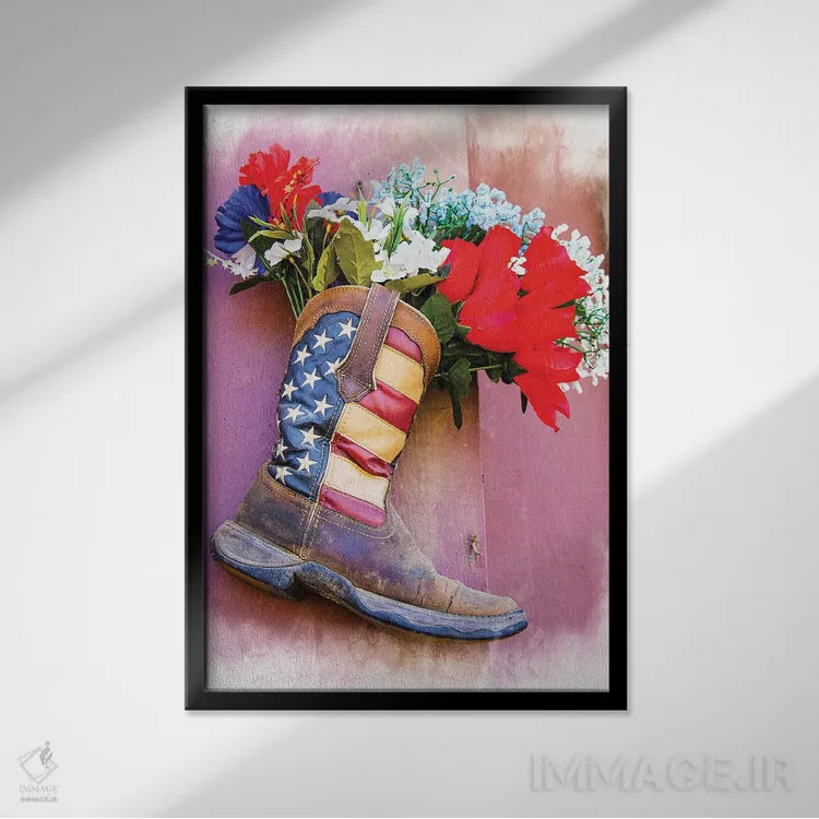 تابلو دکوراتیو چکمه اثر جری کوارت - نمای قابدار مشکی