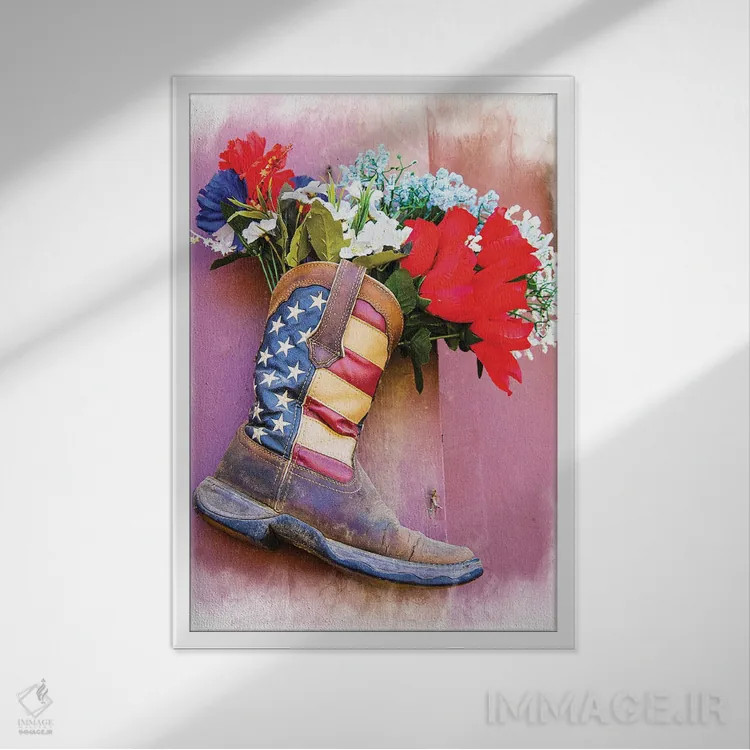 تابلو دکوراتیو چکمه اثر جری کوارت - نمای قابدار سفید