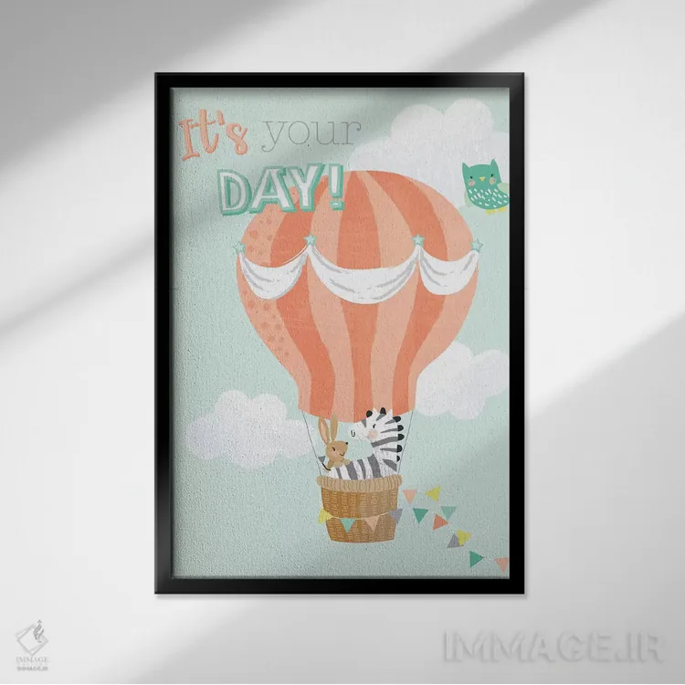 تابلو دکوراتیو ماجراجویی کودکانه III اثر جنیفر اللوری - نمای قابدار مشکی