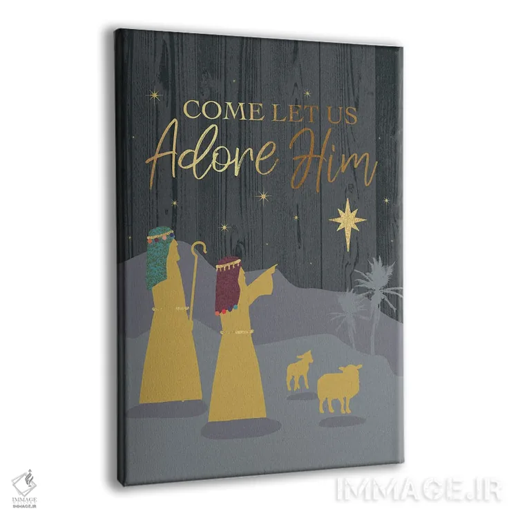 تابلو دکوراتیو بیایید او را ستایش کنیم اثر جنیفر اللوری - نمای پرسپکتیو محصول