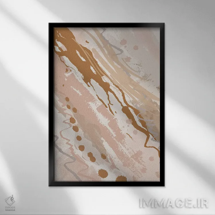 تابلو انتزاعی خوش آمدگویی سه اثر جنیفر اللوری - نمای قابدار مشکی