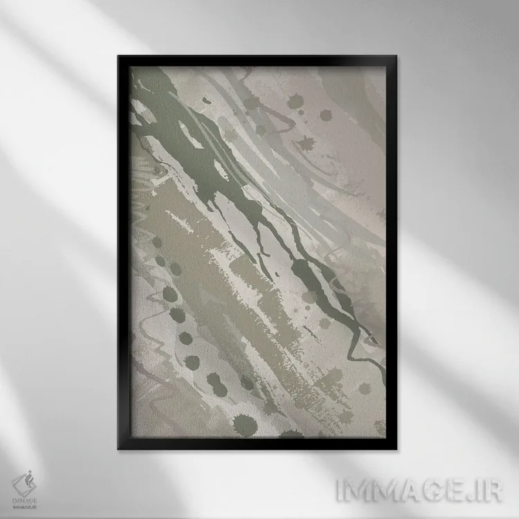 تابلو انتزاعی خوش آمدگویی چهار اثر جنیفر اللوری - نمای قابدار مشکی