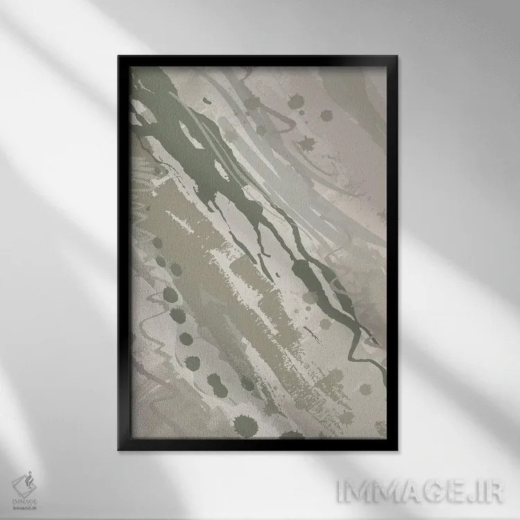 تابلو انتزاعی خوش آمدگویی چهار اثر جنیفر اللوری - نمای قابدار مشکی