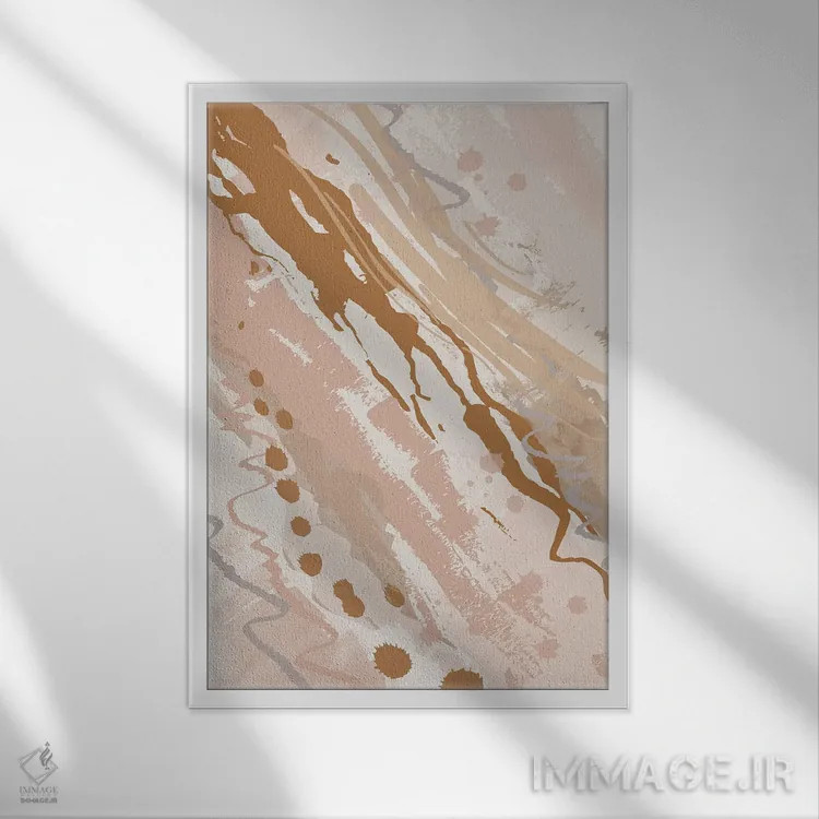 تابلو انتزاعی خوش آمدگویی سه اثر جنیفر اللوری - نمای قابدار سفید