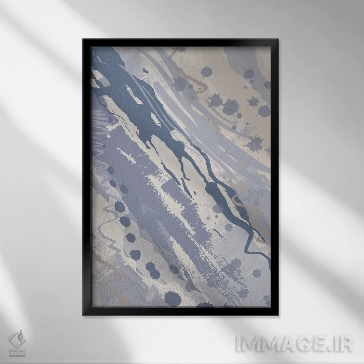 تابلو انتزاعی خوش آمدگویی پنج اثر جنیفر اللوری - نمای قابدار مشکی