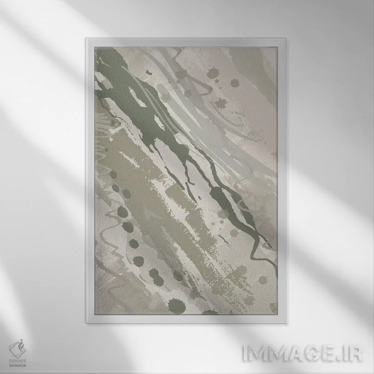 تابلو انتزاعی خوش آمدگویی چهار اثر جنیفر اللوری - نمای قابدار سفید