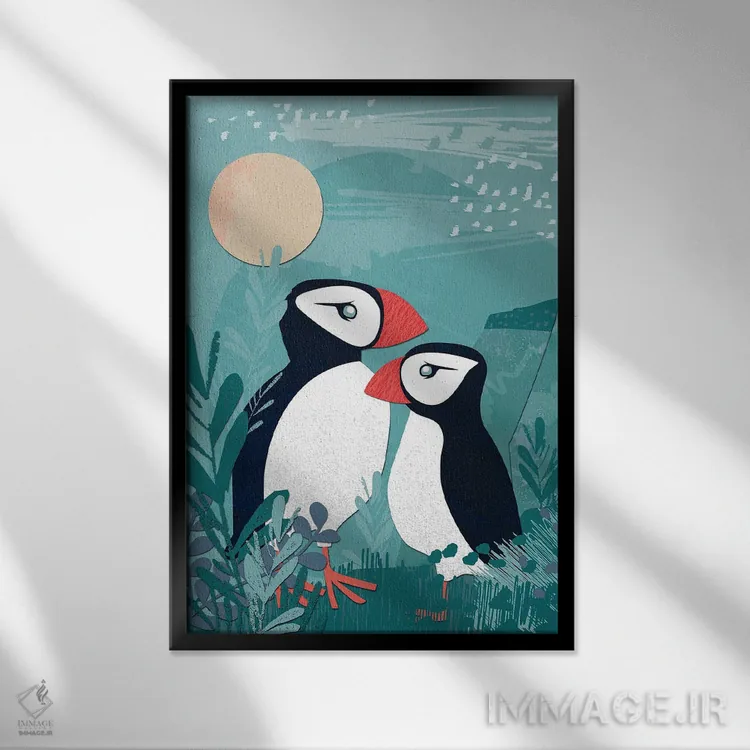 تابلو دکوراتیو کلاژ ساحلی یک اثر جنیفر اللوری - نمای قابدار مشکی