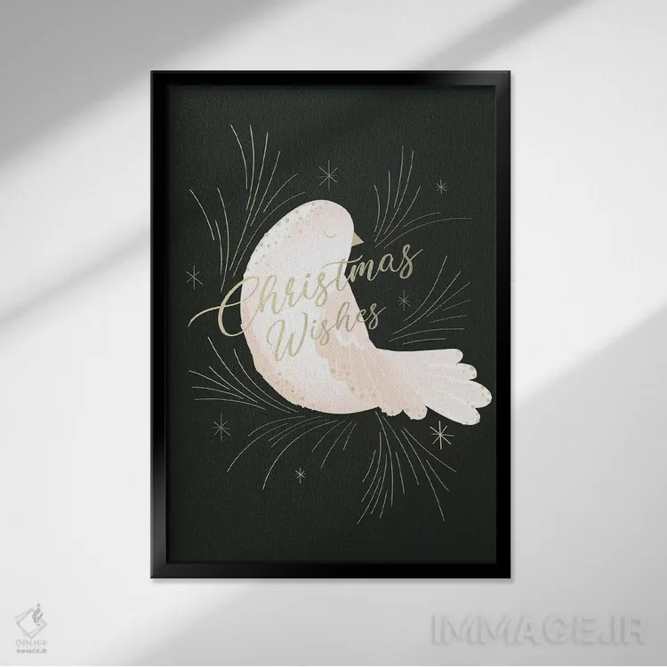 تابلو دکوراتیو کریسمس شیک II اثر جنیفر اللوری - نمای قابدار مشکی