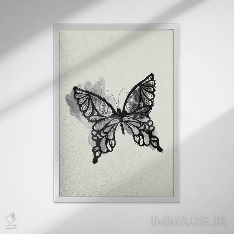 تابلو مدرن زیبایی سیاه اثر جنیفر اللوری - نمای قابدار سفید