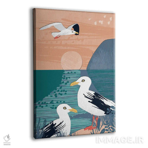 تابلو دکوراتیو کلاژ ساحلی سه اثر جنیفر اللوری - نمای پرسپکتیو محصول