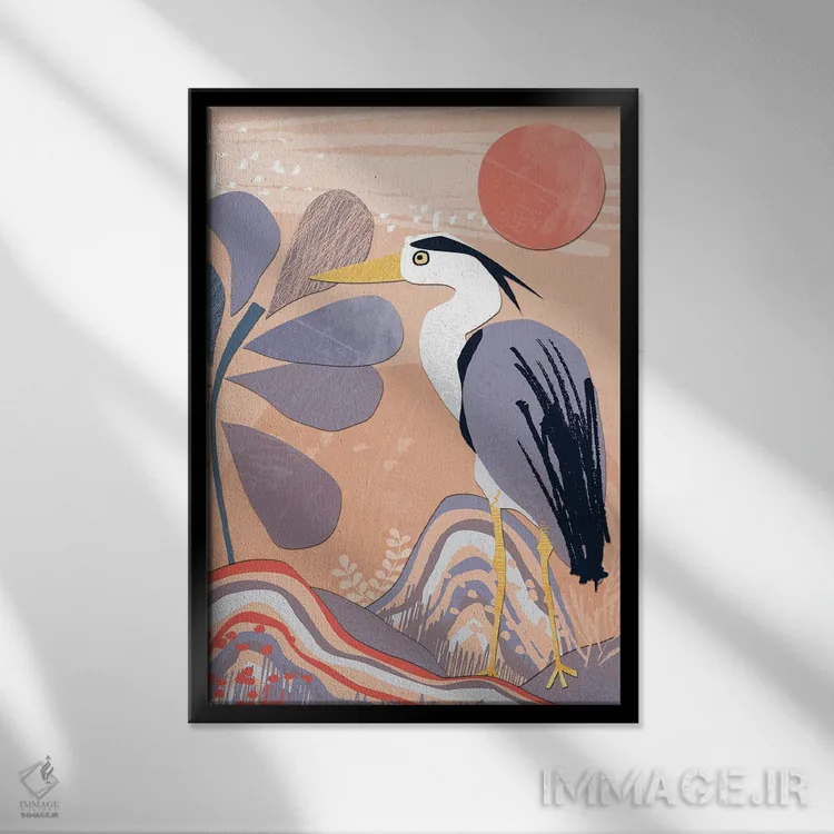 تابلو دکوراتیو کلاژ ساحلی دو اثر جنیفر اللوری - نمای قابدار مشکی