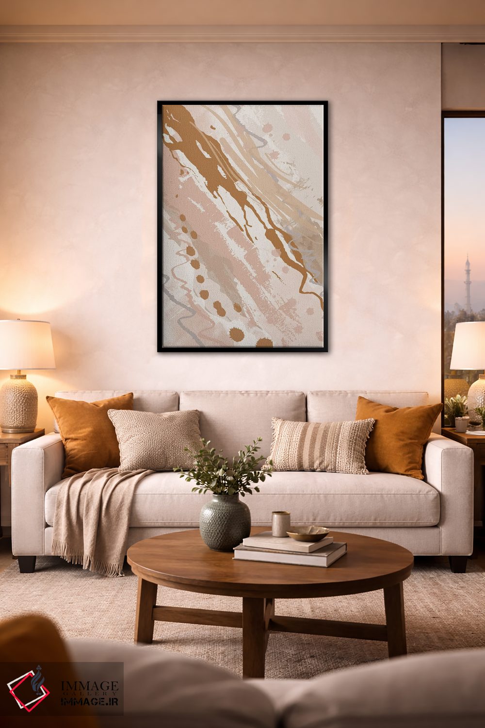 تابلو انتزاعی خوش آمدگویی سه اثر جنیفر اللوری - D2B