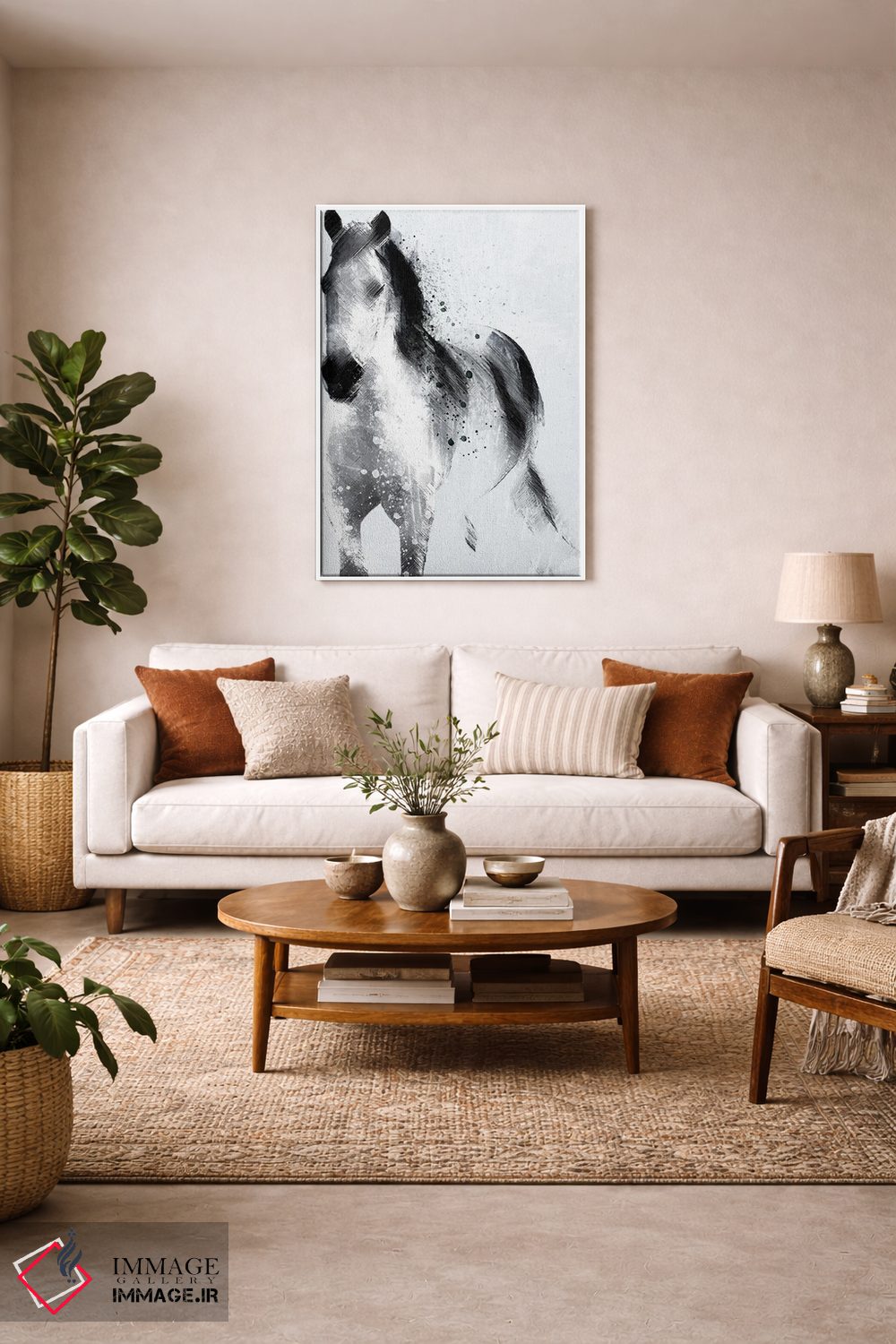 تابلو مدرن اسب اسرارآمیز اثر جنیفر اللوری - D3W