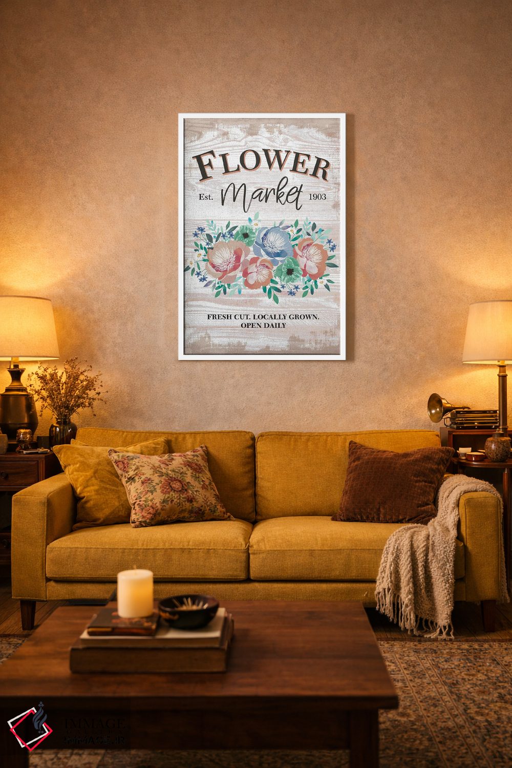 تابلو مدرن بازار گل اثر جنیفر اللوری - D2W