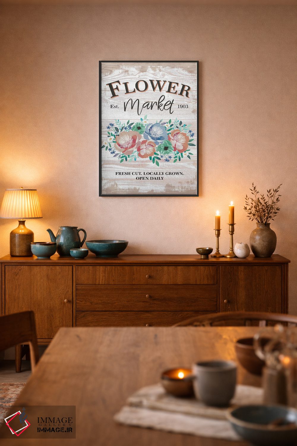 تابلو مدرن بازار گل اثر جنیفر اللوری - D5B