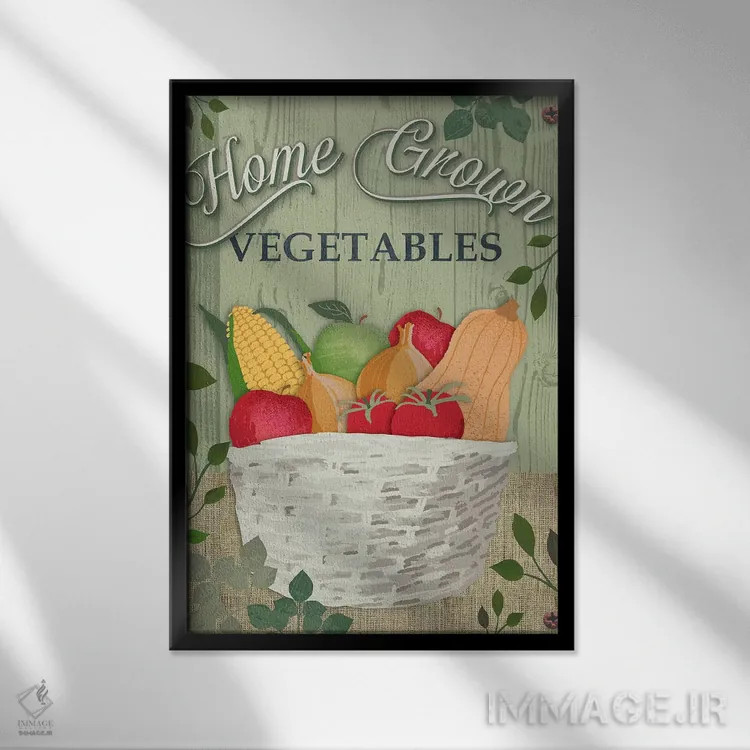 تابلو دکوراتیو از مزرعه تا سفره سه اثر جنیفر اللوری - نمای قابدار مشکی