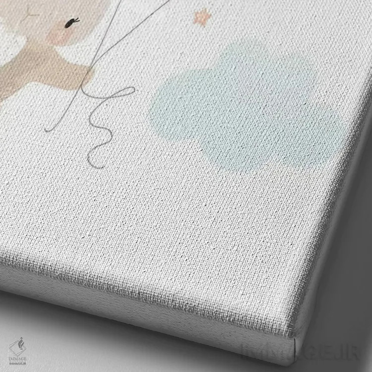 تابلو دکوراتیو ماجراجویی کودکانه یک اثر جنیفر اللوری - نمای نزدیک بافت بوم