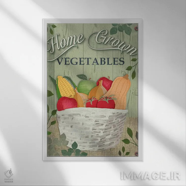 تابلو دکوراتیو از مزرعه تا سفره سه اثر جنیفر اللوری - نمای قابدار سفید