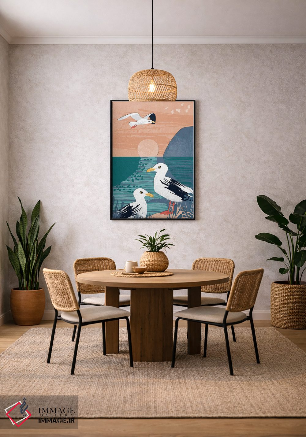 تابلو دکوراتیو کلاژ ساحلی سه اثر جنیفر اللوری - D3B